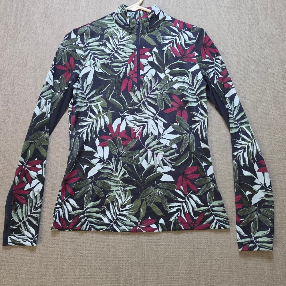 Tommy Bahama Pullover Women XS Navy Floral Tropical Everyday Active UPF 50 NWT